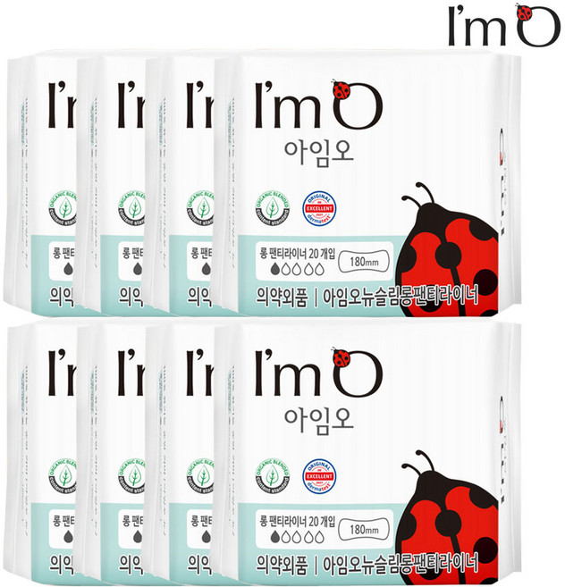 아임오 뉴슬림 팬티라이너, 롱, 20개입, 4개