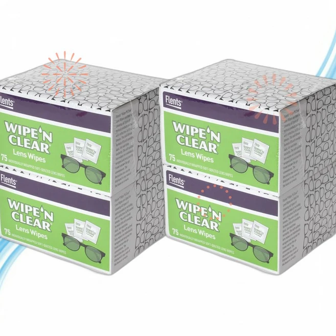 Flents 플렌츠 김서림 방지제 Wipe N Clear 렌즈 클리닝 티슈 150매 개별 포장 M3 2개 - 쿠팡