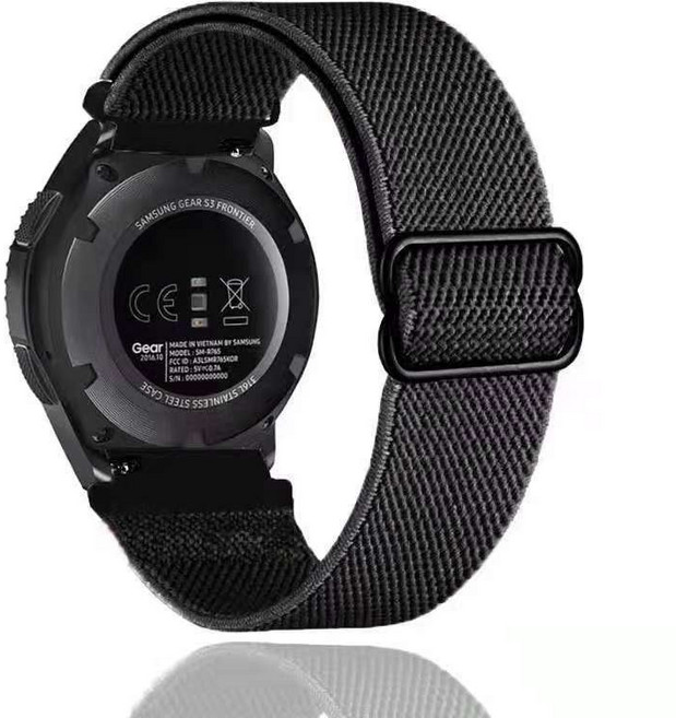 尼龍錶帶 適用 GARMIN INSTINCT Solar 2S 運動錶帶, 黑色,20mm, 1個
