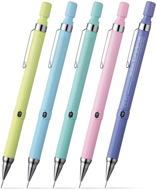 제브라 드라픽스F(P) 파스텔 샤프 0.5mm 5개 혼합 세트