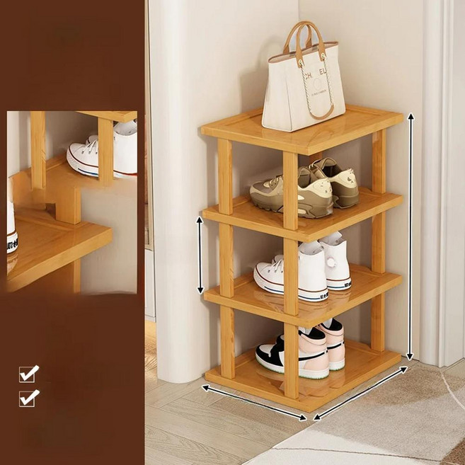 현관 신발장 대나무 다층 수납 공간 절약형 컴팩트 거실용, 1개, 12. 25cm [4단] 자유 조립 공간 절약형