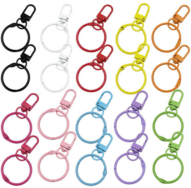 디심플 컬러 키링 부자재 D링 고리 키링 고리, 20개, 혼합색상