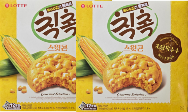 롯데웰푸드 초당옥수수 칙촉 스윗콘, 180g, 2개