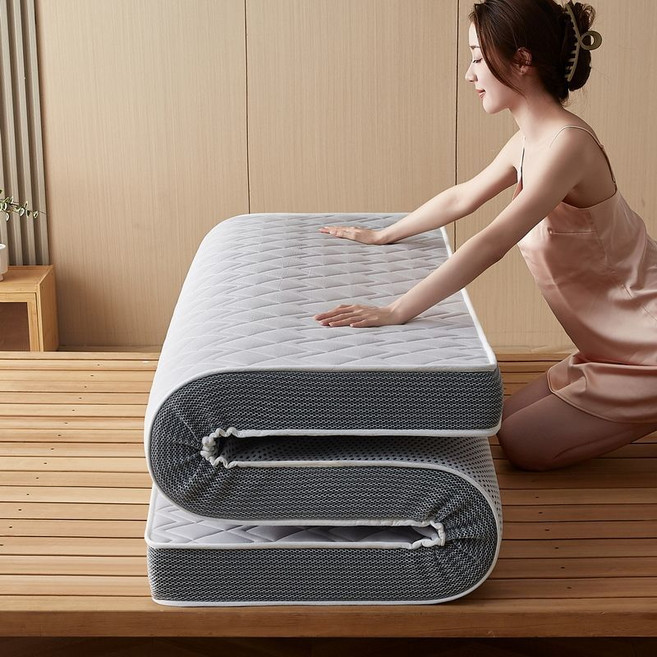 加厚立體乳膠床墊 台灣現貨24H 四季通用 不易塌陷 厚度10公分 A類母嬰級 進口泰國乳膠, 高品質乳膠-元氣藍灰色-10公分,150*190公分【雙人標準】