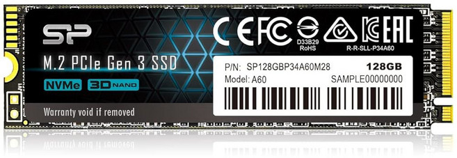 실리콘 파워 2TB NVMe M.2 PCIe Gen3x4 2280 SSD 솔리드 스테이트 드라이브(SP002, 128GB
