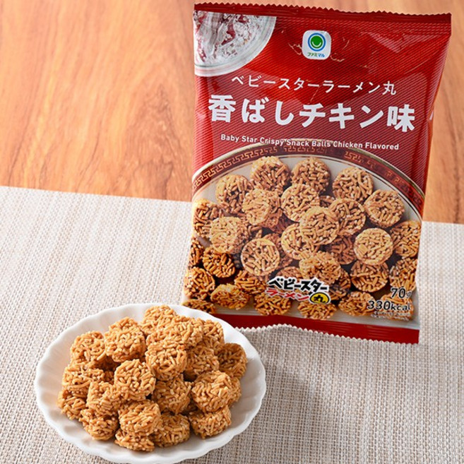패밀리마트 베이비스타 동그란 라면 과자 치킨맛 70g 6개 세트