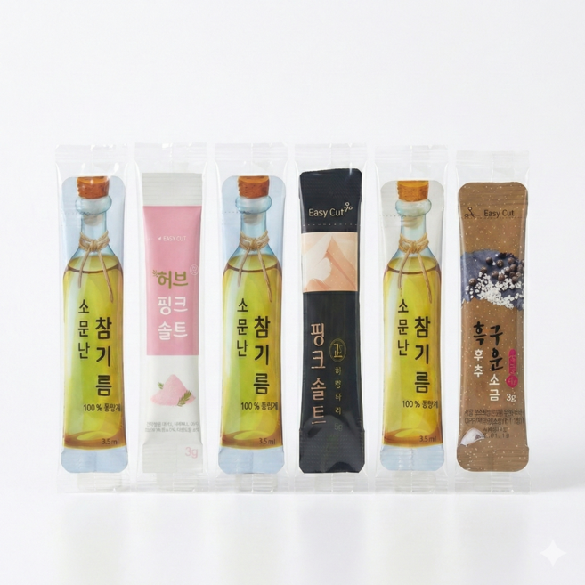 정담스토어 여행용 참기름&소금 스틱 3종세트(참기름+소금3종 각10세트 총30세트)