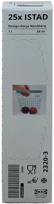 이케아 지퍼백 NEW 이스타드 1L (19x18cm) 25입 1개