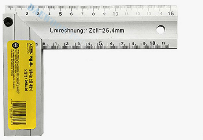 제우 직각자 (알루미늄 대붙이) AL-6 (DHAL-06) 6인치 150mm, 1개