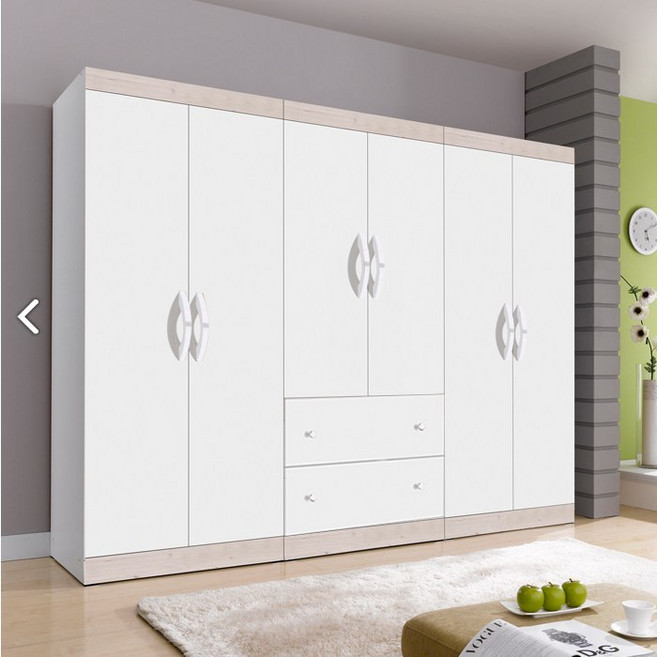 국내제작 직접배송 이느낌 2430mm 장롱 투서랍장 양복장 이불장, 워시화이트