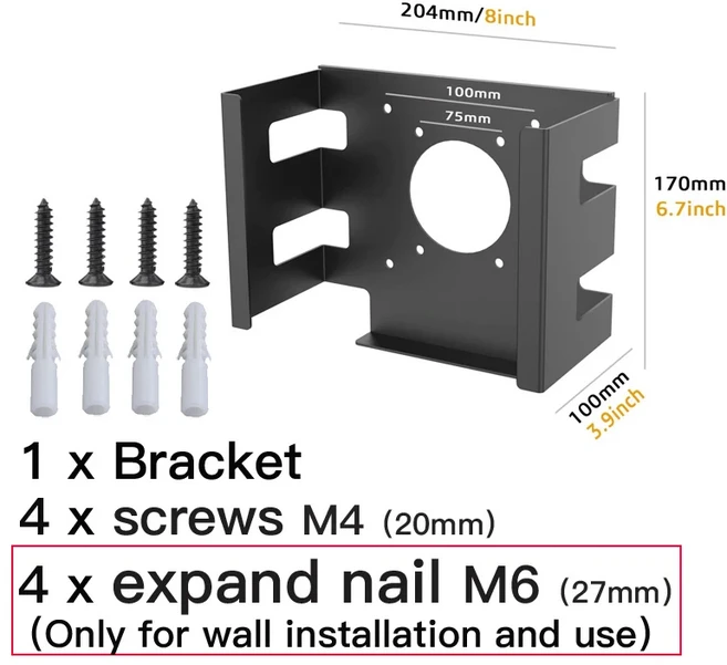 apple 호환 Mac Studio M4 Max M3 Ultra M2 M1 호스트 용 데스크탑 하단 벽 브래킷 스탠드 마운트 아래 냉, 01 Black