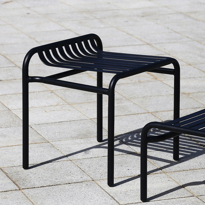 링컨 낮은 스툴 카페 정원 테라스 철제 야외 의자, 블랙, 1개