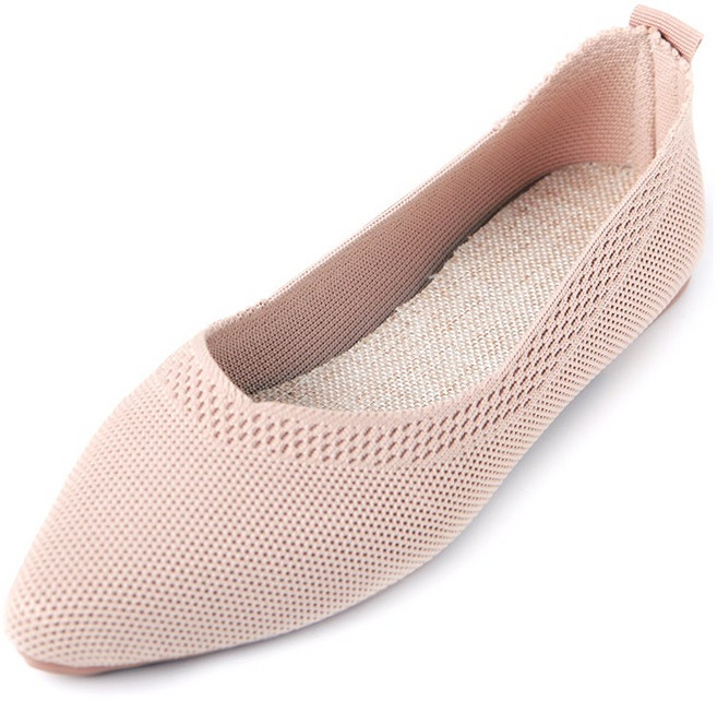 스토리원 여성 포인티드 브이컷 니트 플랫슈즈 단화 SH-FW06