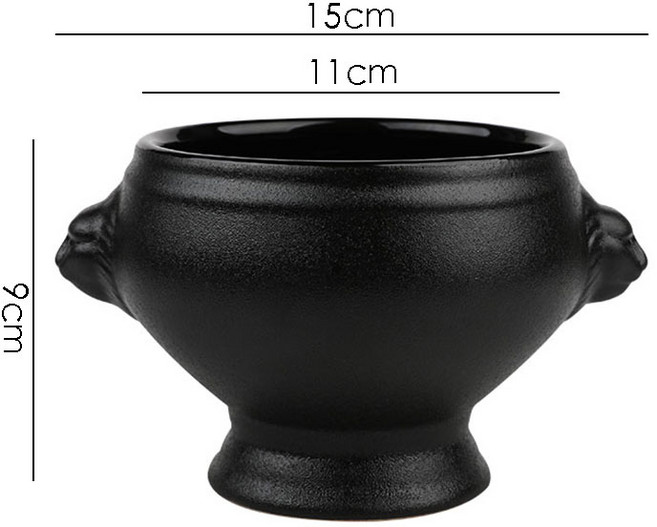 세라믹 수프 그릇 크리에이티브 사자 머리 양각 손잡이 디저트 스낵 샐러드 가정용 식기, 04 A-L 450ML(1pcs), 1개