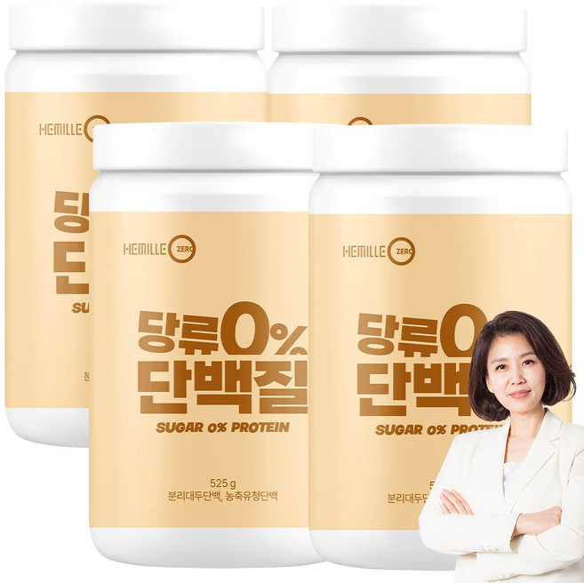 헤밀레 당류0% 단백질 프로틴 쉐이크 단백질 27g 누룽지맛, 4개, 525g