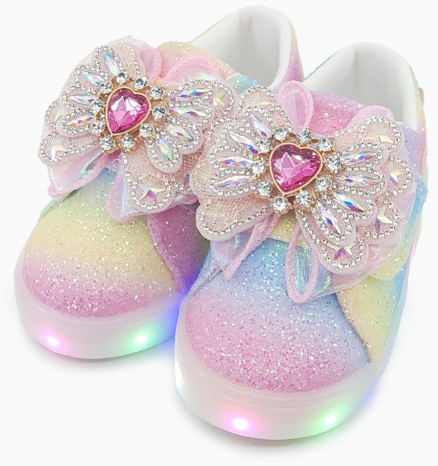 베이비솔 여아용 샤베트하트 LED 여아운동화