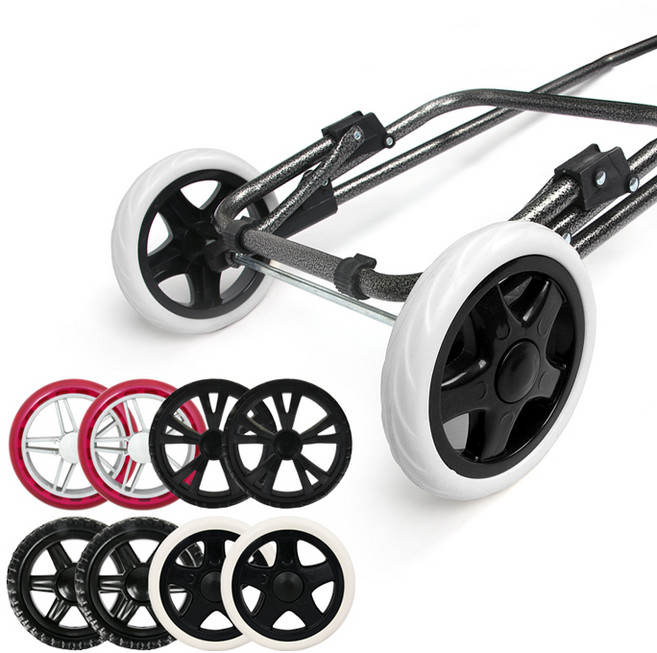 쇼핑카트 바퀴 모음 핸드카트 고무 우레탄 장바구니캐리어, 03.럭셔리쇼핑카트 바퀴 한쌍, 1개