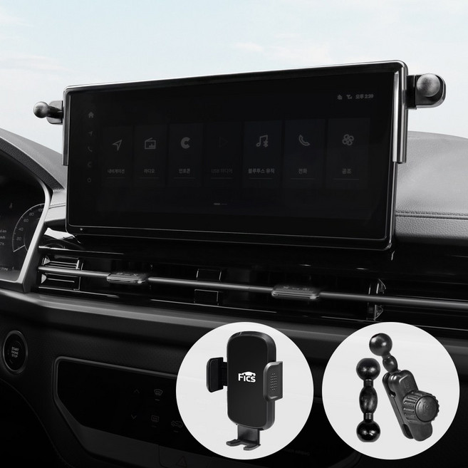 픽스 글로벌 렉스턴 무쏘 스포츠 차량용 핸드폰 거치대 세트, 1개