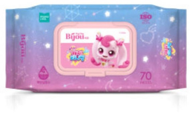 (GR)모나리자 비쥬 티니핑 물티슈캡형70매, 70매, 2개