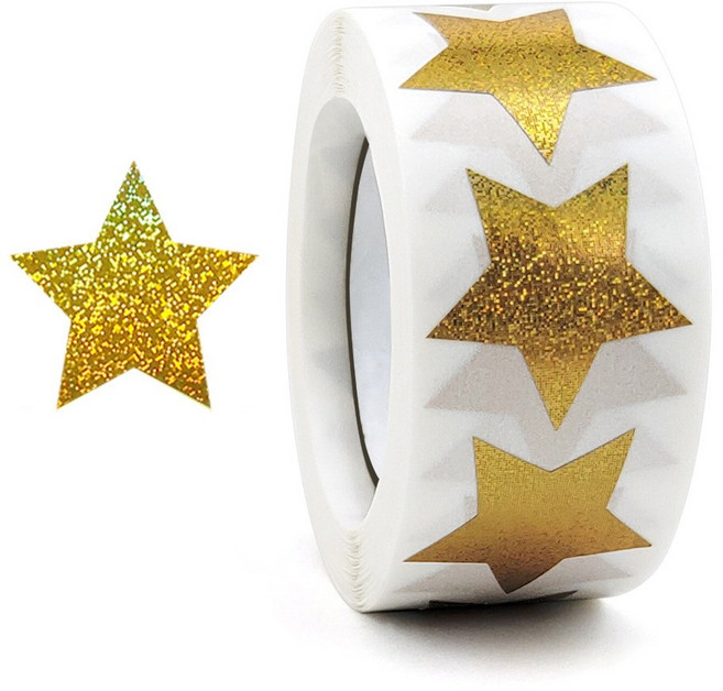 바이트 금별 은별 스티커, 1개, 반짝 금별