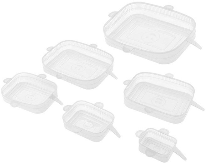 식약처 사각형 만능 실리콘 뚜껑 용기덮게 6종세트, 1개