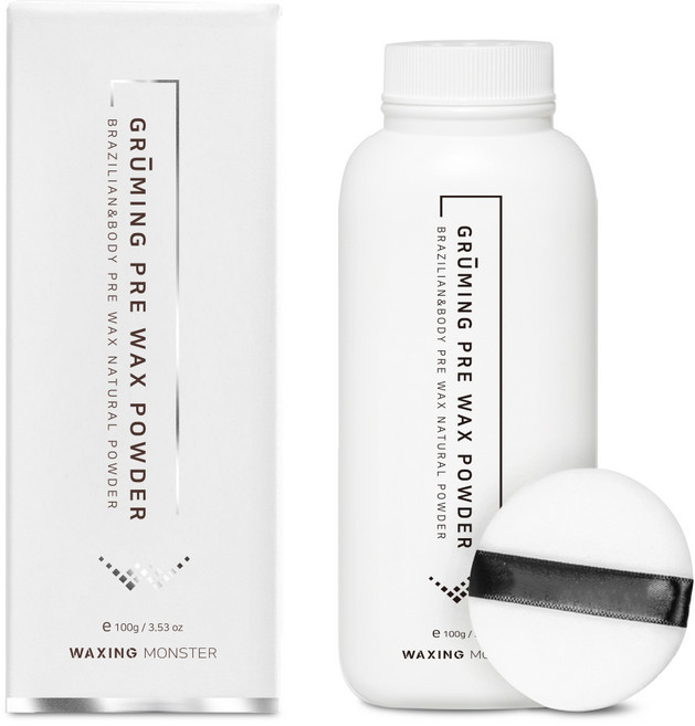 왁싱몬스터 그루밍 프리왁스 파우더 100g + 퍼프 1개 셀프왁싱 제모 슈가왁스 전처리제