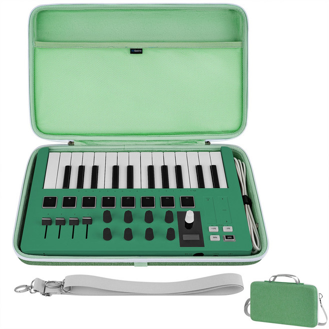 Geekria USB MIDI 키보드 컨트롤러 핸드 케이스 Arturia MiniLab 3 / MiniLab MkII 25 슬림 키 호환 (민트 그린), 민트 그린, 1개