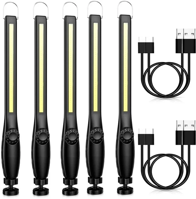 COB 휴대용 LED 작업 조명 손전등 자기 LED 작업 램프 자동차 수리를위한 검사 조명 홈 차고 하이킹 캠핑, 5 pcs, 1개