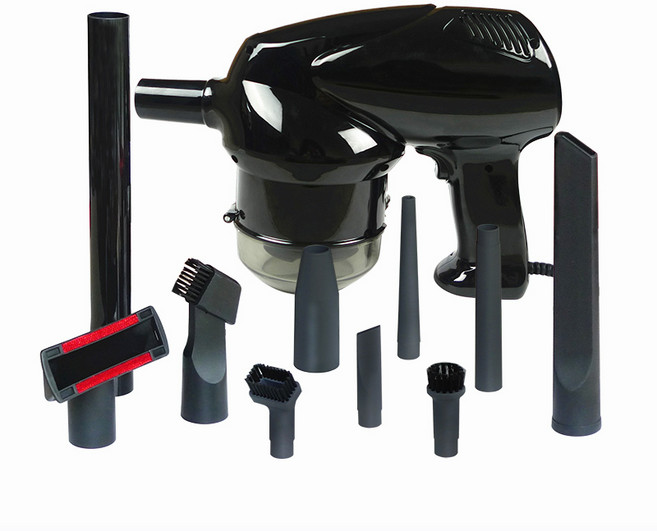 콜튼 파워 자취 차량 미니 청소기 실내 진공 슬림 무선 공기주입기 좁은공간 필수템, 블랙 12V 차량용