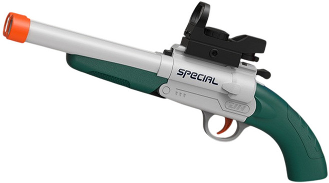 UB 더블 배럴 샷건 S686 에어 소프트 탄두 너프건, 가로형 단총, 그린, 1개