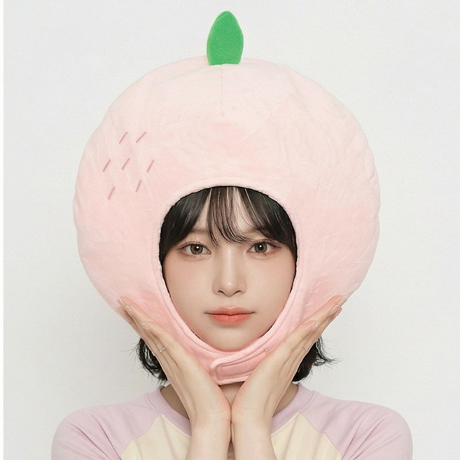 말랑마쥬 킹받는 우정 파티모자 할로윈 인생네컷 소품, 1개, 복숭아