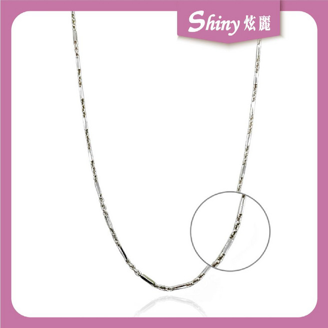 【炫麗】10K金 K金項鍊 10K白金短柱項鍊 42CM 短柱鍊 0627