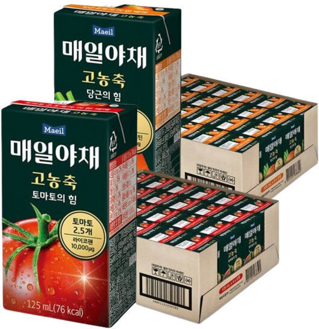 매일야채 고농축 당근의힘 24팩 + 고농축 토마토의힘 24팩, 24세트, 1ml