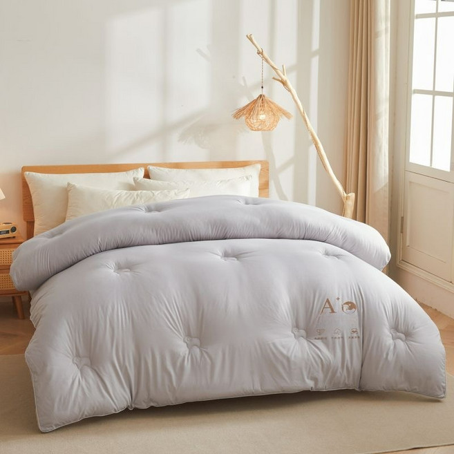 EcoVibe 모던 심플100% 호주 캐시미어 이불 캐시미어 함유량 100% 왕훙 두텁게 하다 양모이불 겨울이불, 회색