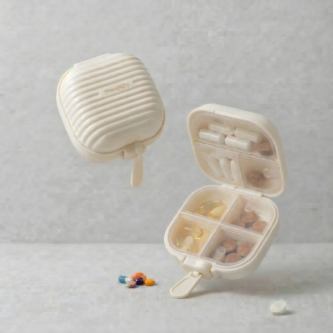 발레테 휴대용 7칸 알약 케이스, 1개