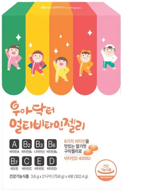 우아닥터 멀티비타민 젤리 4p 1개 선물 스승의 날 답례품 건강차 가정의 달 티백, 302.4g