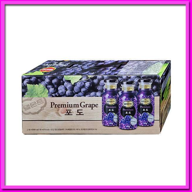 델몬트 프리미엄 포도 180ml 병음료, 12개