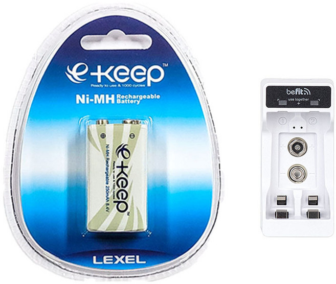 렉셀 e-Keep 9V 충전지 배터리 멀티 충전기세트