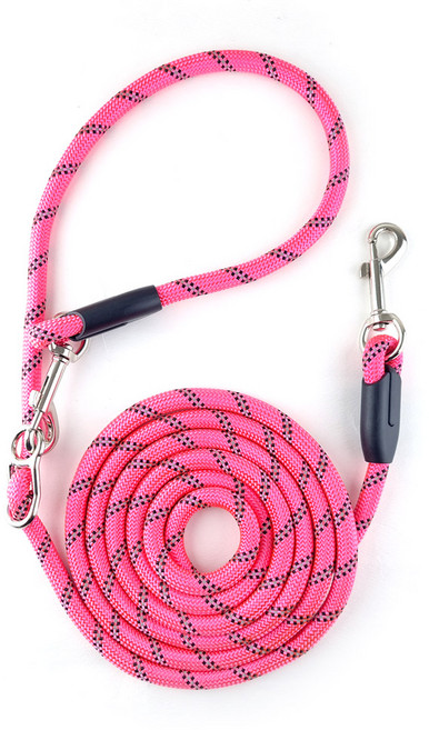 나마스펫 강아지리드줄 핸즈프리 베이직 로프 빛반사 2.8M, 핑크, 1개