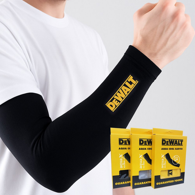 디월트 쿨토시 팔토시 자외선차단 기능성 냉감 무봉제 쿨링 여름용, 블랙