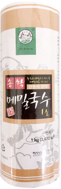 [송학식품] 메밀국수1kg R타입 (박스) 건면 (약 150인분), 1kg, 15개