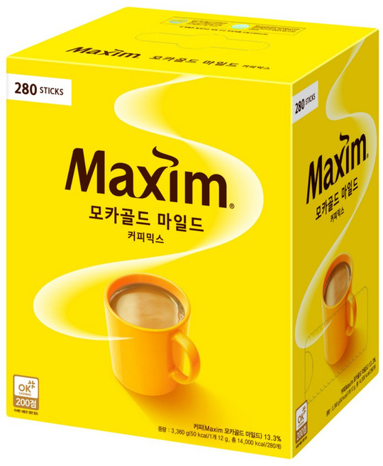 맥심 모카골드 마일드 커피믹스 280스틱, 12g, 280개입, 1개