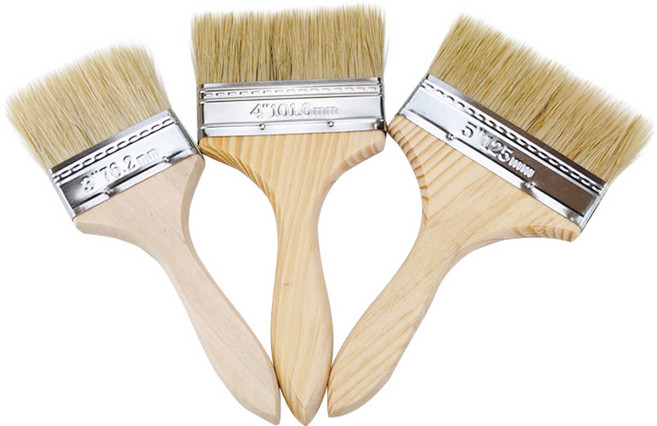 木柄油漆刷 舒適握感 均勻塗抹 居家DIY油漆好幫手, 1個