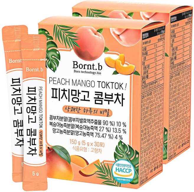 본트비 피치망고 콤부차, 5g, 30개입, 2개