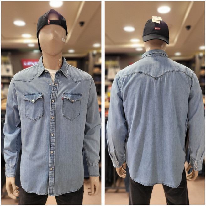 리바이스 스탠다드핏 클래식 웨스턴 데님셔츠 미디엄블루 85745-74