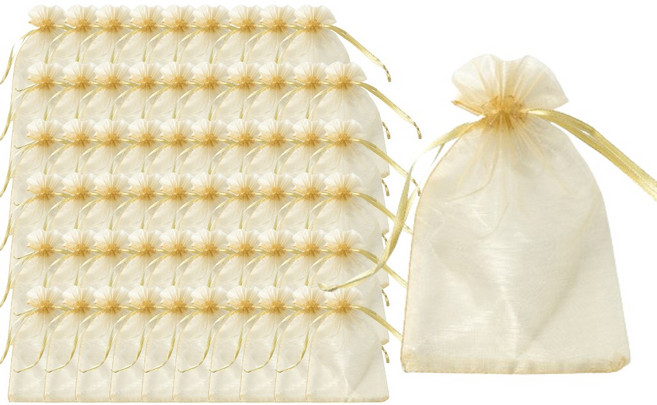 바이유즈 망사포장주머니 투명포장백, 60개, 골드