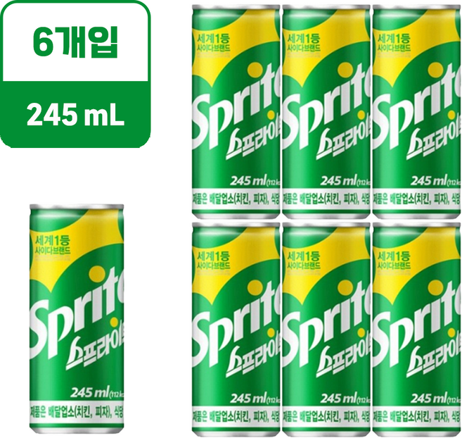 스프라이트 업소용 245ml, 6개