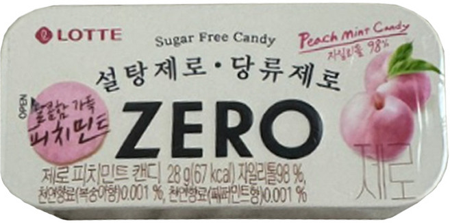 롯데 제로 피치민트, 14개, 28g