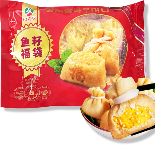 홍홍 중국식품 고급 날치알 유부주머니 쥬쟈쥬 중국 훠궈 마라탕 완자볼 어묵 피쉬볼 유부, 1개, 150g