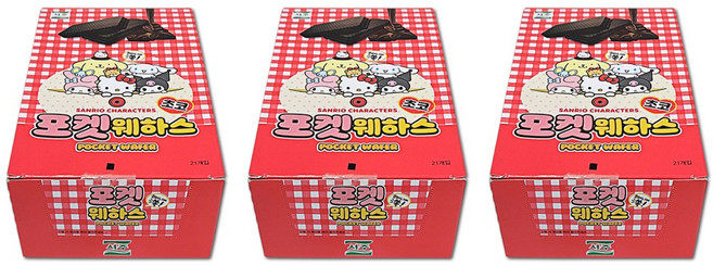 서주 포켓웨하스 초코16.6g 산리오 캐릭터 초코과자, 16.6g, 63개